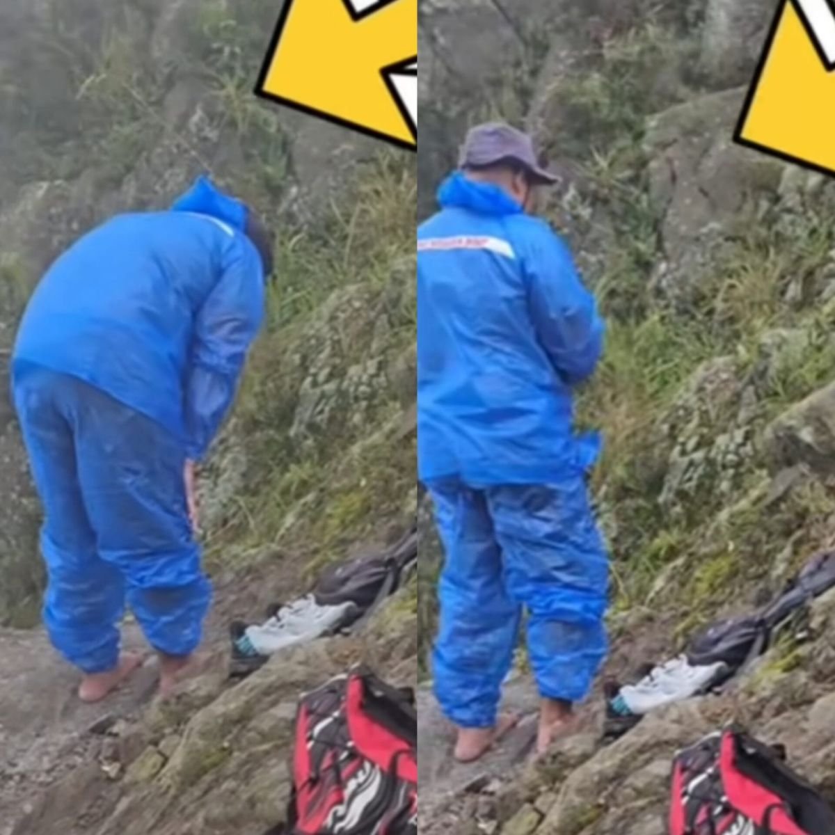 Viral! Meskipun Badai Menerjang Pria ini Tetap Khusyuk Salat di Gunung